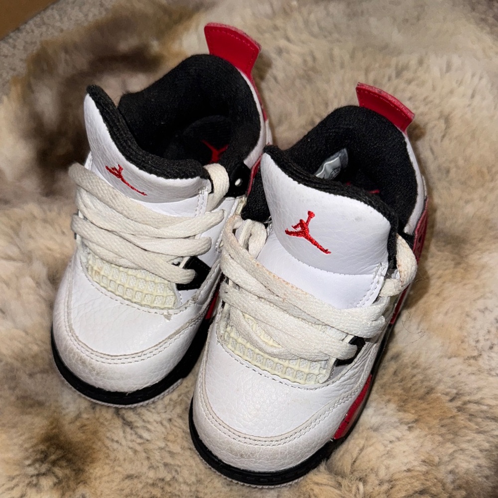 Jordan Kids Sneakers - White, Red, and Black